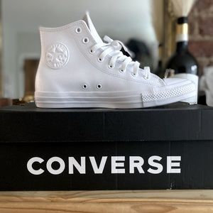 Converse White Leather Mono Trainer
